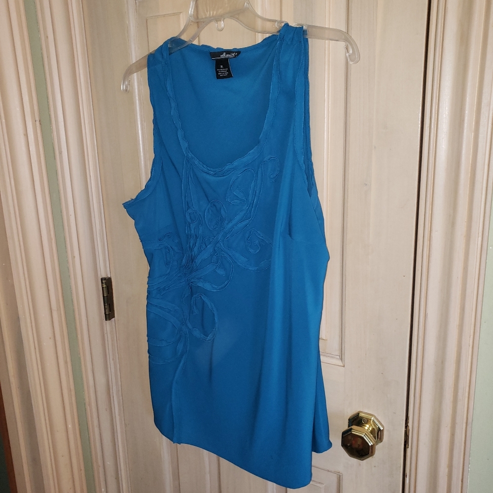 Misses Willi Smith Sz XL bright blue tank top shirt - Picture 4 of 4